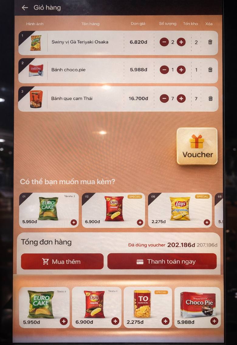 Máy bán hàng tự động mặt trước